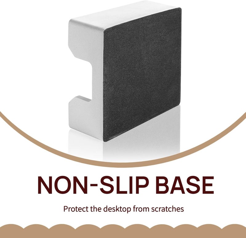 BAOHD Concrete Sticky Note Holder for 3x3″ Notes - Cement Self-Stick Note Memo Pad Holder Notepad Dispenser Organizer - Modern Desk Accessory for Office & Home, White - Image 5